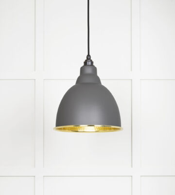 From The Anvil Hammered Brass Brindley Pendant In Bluff