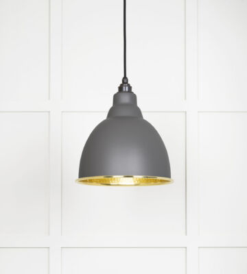 From The Anvil Hammered Brass Brindley Pendant in Bluff
