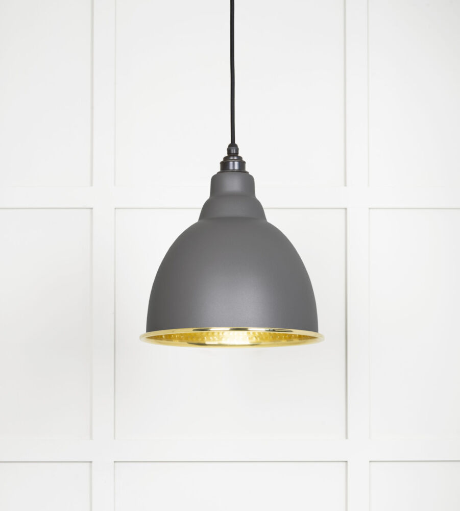 From The Anvil Hammered Brass Brindley Pendant in Bluff
