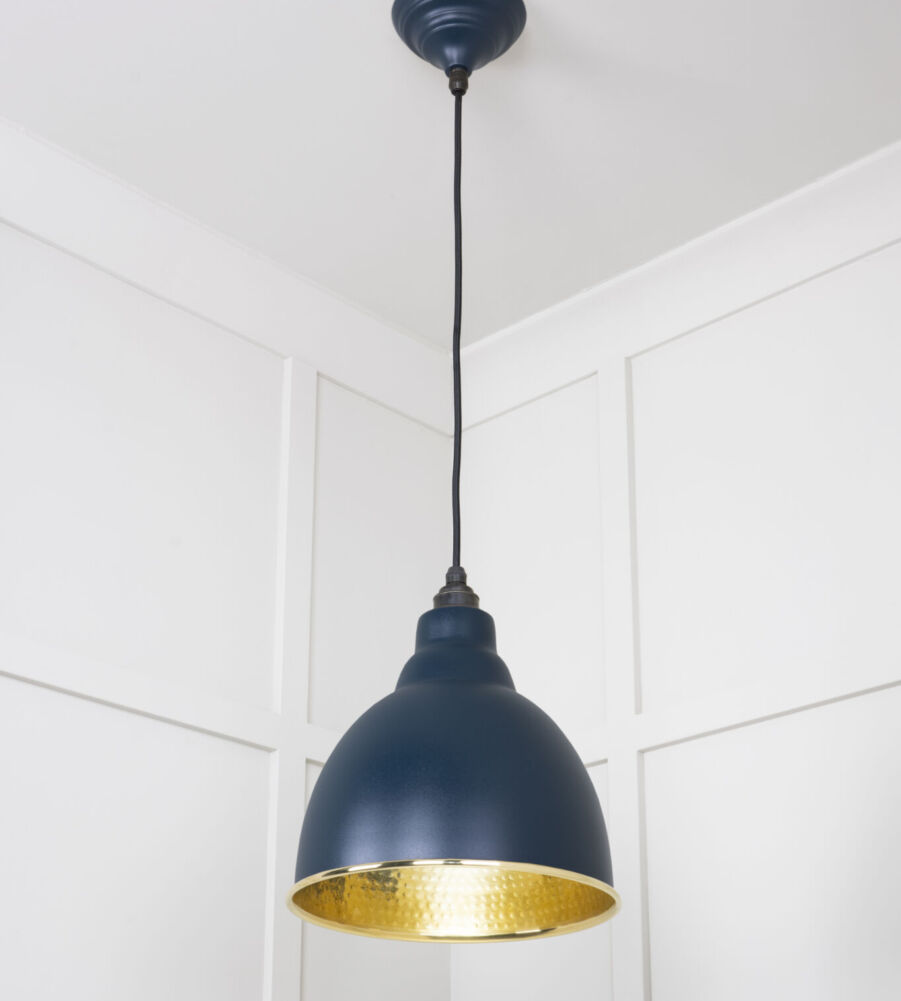 From The Anvil Hammered Brass Brindley Pendant in Dusk - Image 4