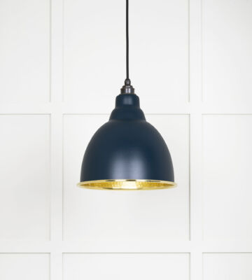 From The Anvil Hammered Brass Brindley Pendant In Dusk