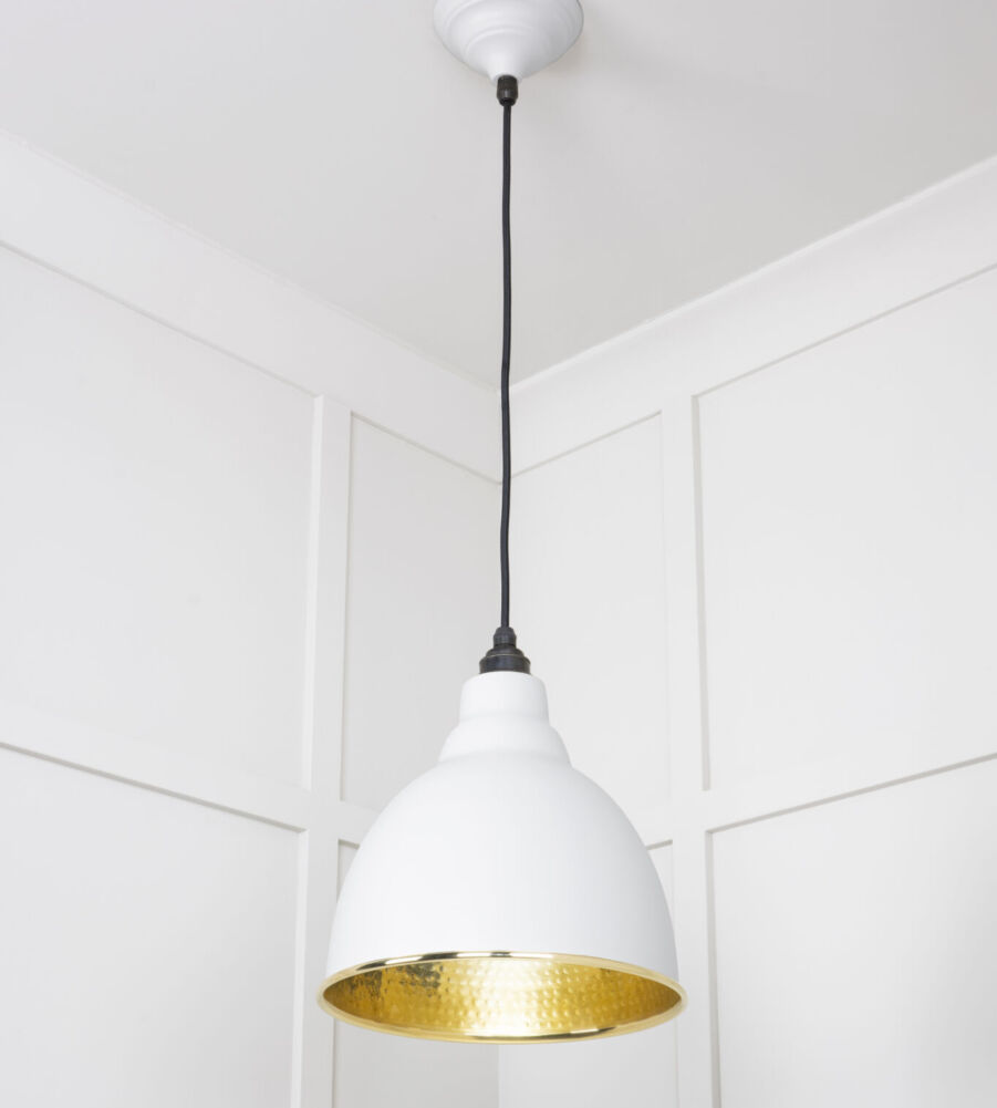 From The Anvil Hammered Brass Brindley Pendant in Flock - Image 4
