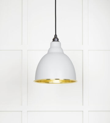 From The Anvil Hammered Brass Brindley Pendant In Flock