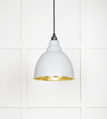 From The Anvil Hammered Brass Brindley Pendant in Flock