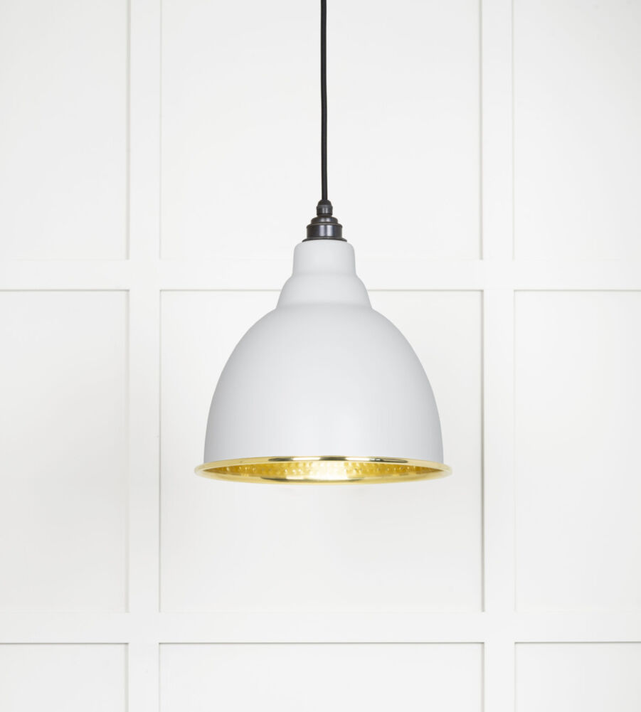 From The Anvil Hammered Brass Brindley Pendant in Flock