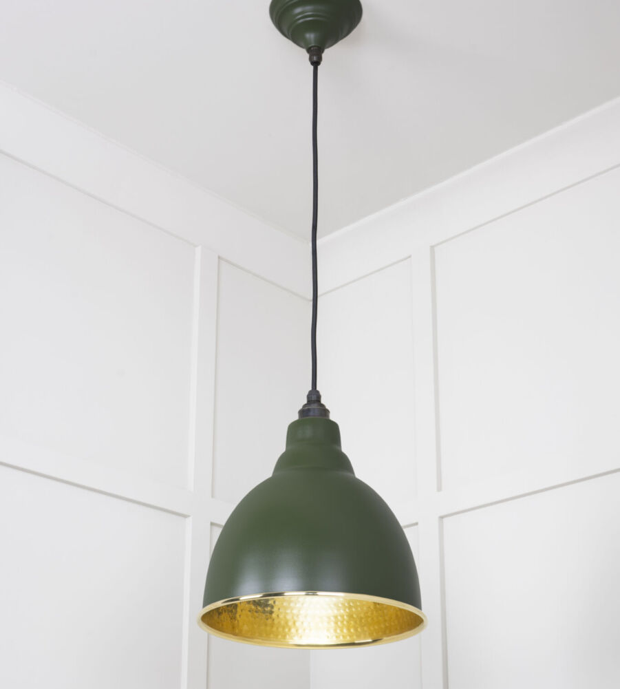 From The Anvil Hammered Brass Brindley Pendant in Heath - Image 4