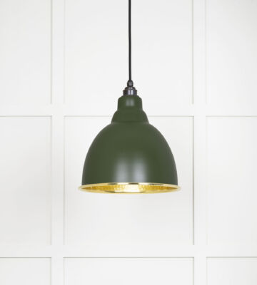 From The Anvil Hammered Brass Brindley Pendant in Heath