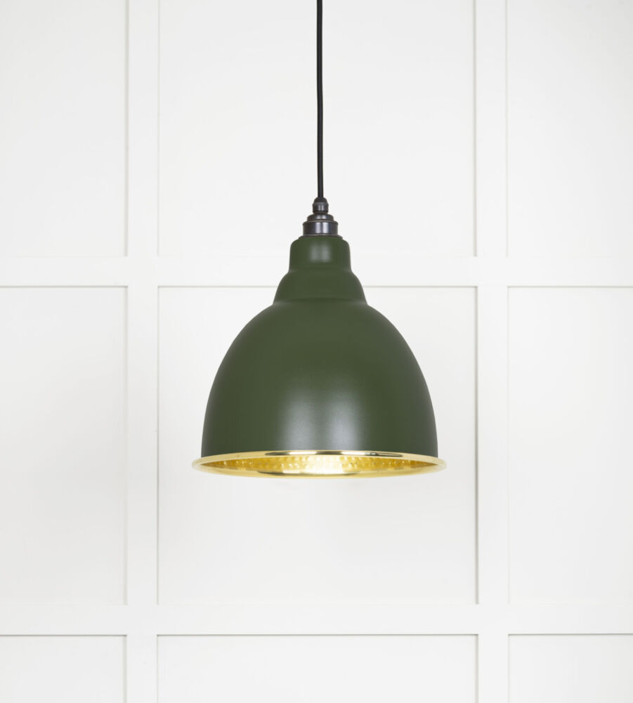From The Anvil Hammered Brass Brindley Pendant in Heath