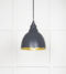 From The Anvil Hammered Brass Brindley Pendant in Slate