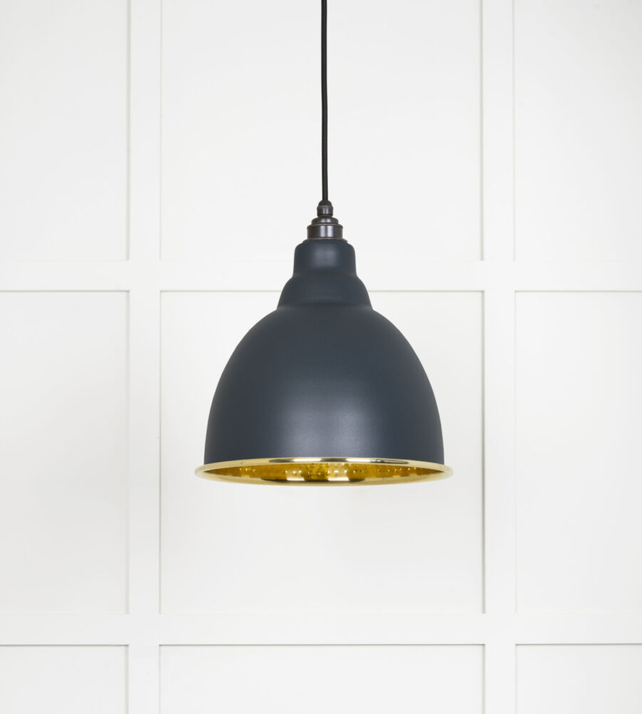 From The Anvil Hammered Brass Brindley Pendant in Soot - Image 3