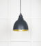From The Anvil Hammered Brass Brindley Pendant in Soot