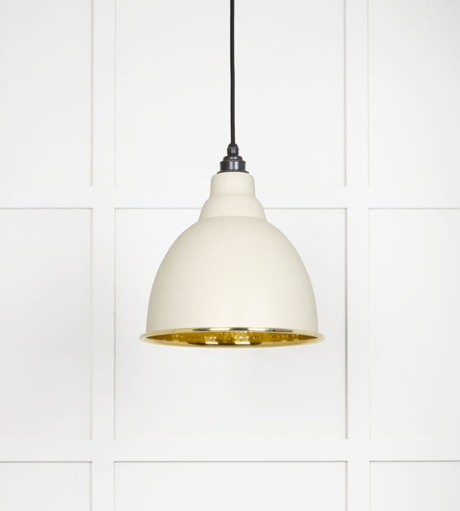 From The Anvil Hammered Brass Brindley Pendant in Teasel - Image 3