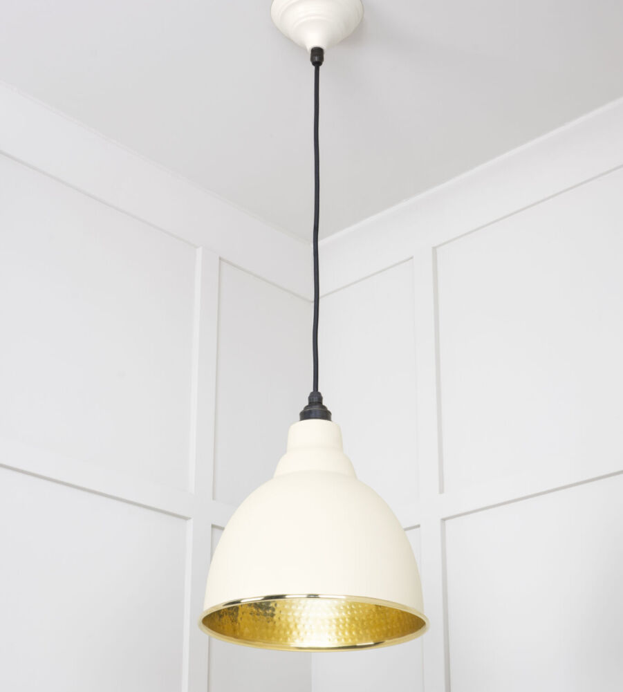 From The Anvil Hammered Brass Brindley Pendant in Teasel - Image 4