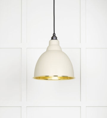 From The Anvil Hammered Brass Brindley Pendant in Teasel