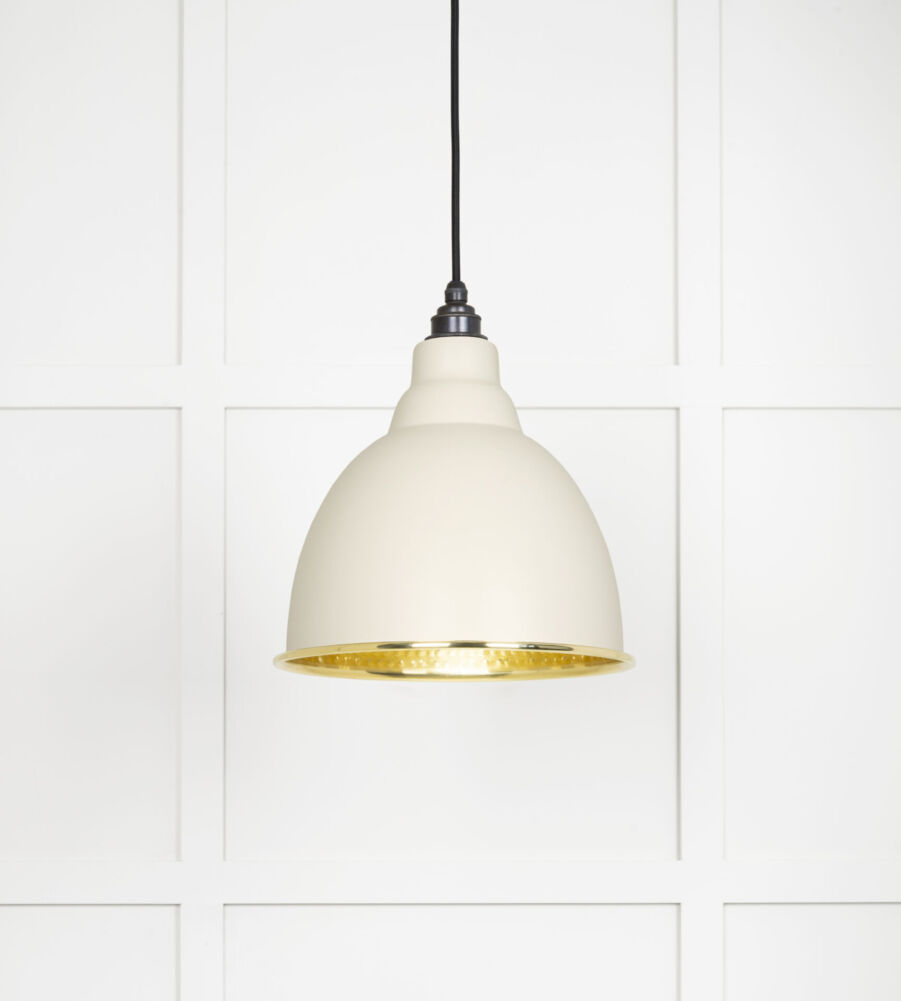 From The Anvil Hammered Brass Brindley Pendant in Teasel