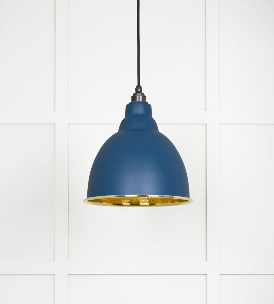 From The Anvil Hammered Brass Brindley Pendant in Upstream - Image 3