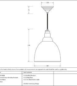 From The Anvil Smooth Brass Brindley Pendant in Elan Black - Image 2