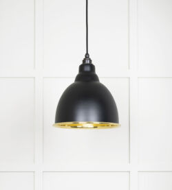 From The Anvil Smooth Brass Brindley Pendant in Elan Black