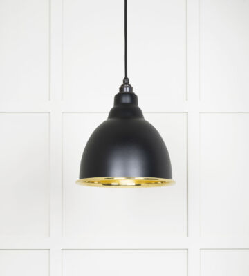 From The Anvil Smooth Brass Brindley Pendant In Elan Black
