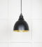 From The Anvil Smooth Brass Brindley Pendant in Elan Black
