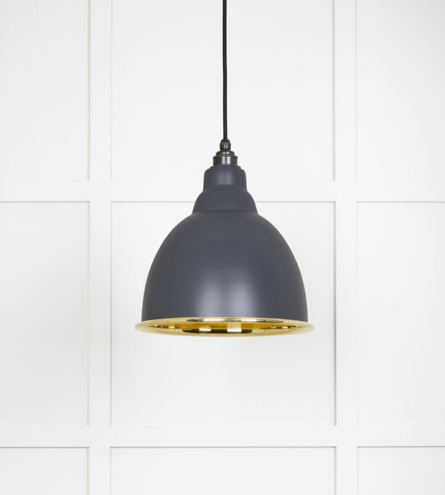 From The Anvil Smooth Brass Brindley Pendant in Slate - Image 3
