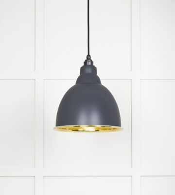 From The Anvil Smooth Brass Brindley Pendant in Slate