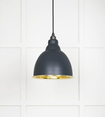 From The Anvil Smooth Brass Brindley Pendant In Soot