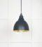 From The Anvil Smooth Brass Brindley Pendant in Soot