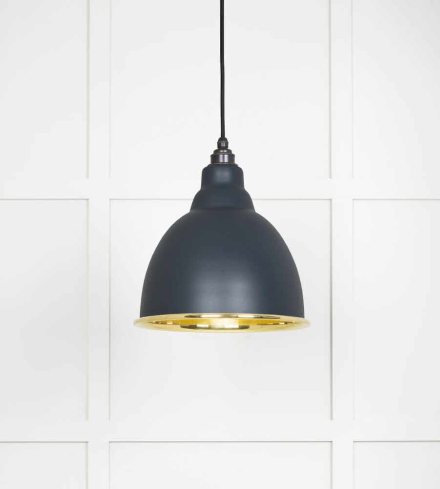 From The Anvil Smooth Brass Brindley Pendant in Soot