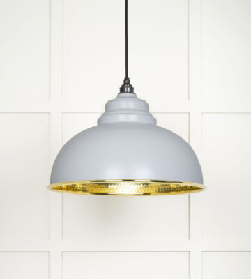 From The Anvil Hammered Brass Harborne Pendant In Birch