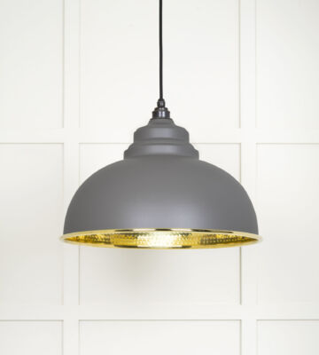 From The Anvil Hammered Brass Harborne Pendant In Bluff