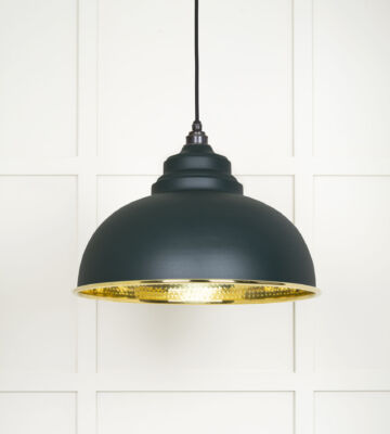 From The Anvil Hammered Brass Harborne Pendant in Dingle