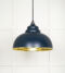 From The Anvil Hammered Brass Harborne Pendant in Dusk