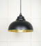 From The Anvil Hammered Brass Harborne Pendant in Elan Black