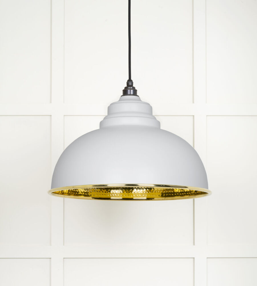 From The Anvil Hammered Brass Harborne Pendant in Flock - Image 3