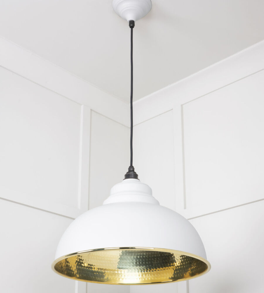 From The Anvil Hammered Brass Harborne Pendant in Flock - Image 4