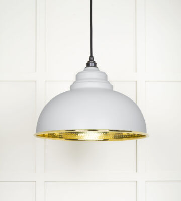 From The Anvil Hammered Brass Harborne Pendant In Flock