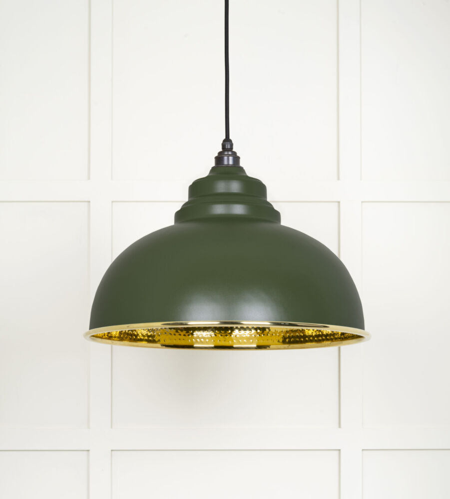 From The Anvil Hammered Brass Harborne Pendant in Heath - Image 3