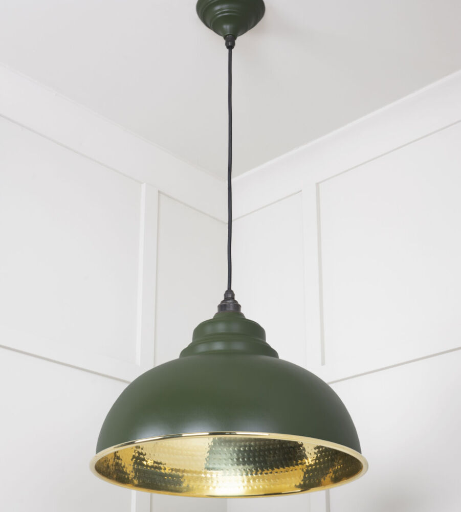 From The Anvil Hammered Brass Harborne Pendant in Heath - Image 4