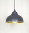 From The Anvil Hammered Brass Harborne Pendant in Slate