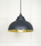 From The Anvil Hammered Brass Harborne Pendant in Soot