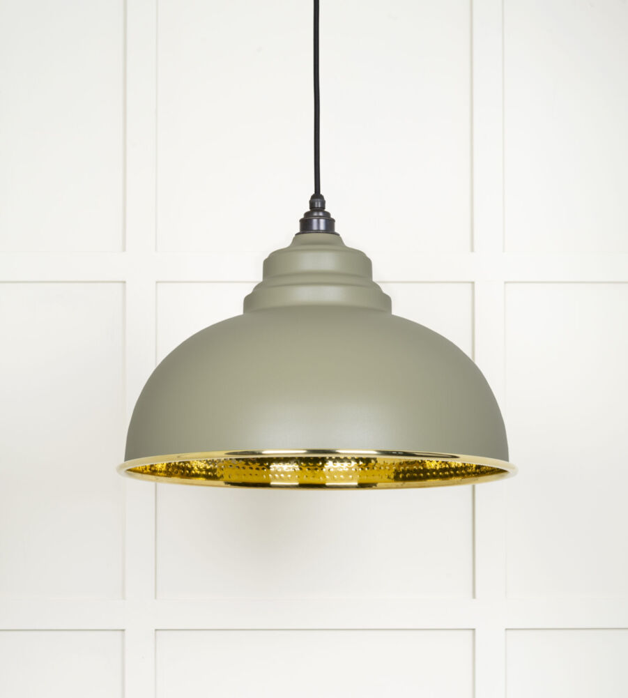 From The Anvil Hammered Brass Harborne Pendant in Tump - Image 3