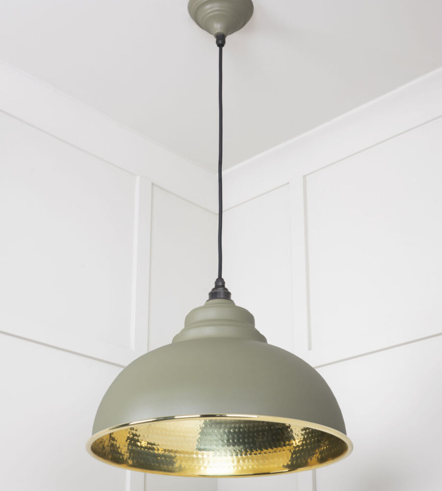 From The Anvil Hammered Brass Harborne Pendant in Tump - Image 4