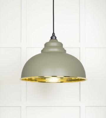 From The Anvil Hammered Brass Harborne Pendant in Tump