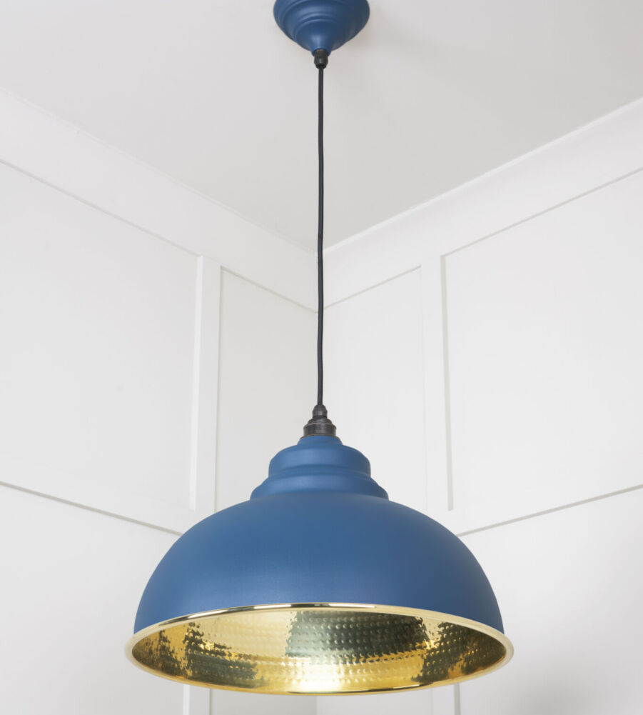 From The Anvil Hammered Brass Harborne Pendant in Upstream - Image 4