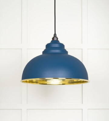 From The Anvil Hammered Brass Harborne Pendant In Upstream