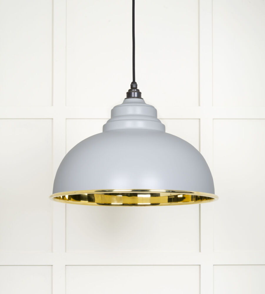 From The Anvil Smooth Brass Harborne Pendant in Birch - Image 3