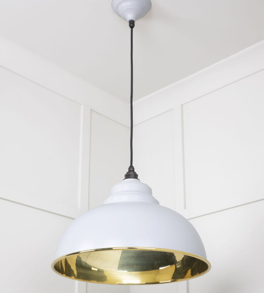 From The Anvil Smooth Brass Harborne Pendant in Birch - Image 4