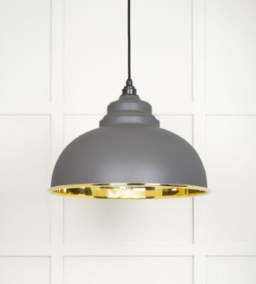 From The Anvil Smooth Brass Harborne Pendant In Bluff