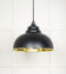 From The Anvil Smooth Brass Harborne Pendant in Elan Black